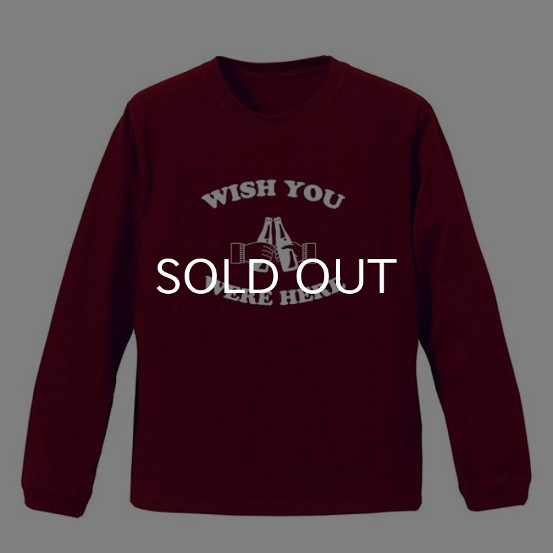 画像1: WISH YOU WERE HERE ロングスリーブTシャツ (MAROON) (1)