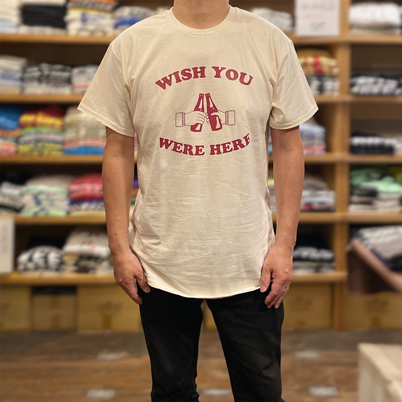 画像4: WISH YOU WERE HERE Tシャツ (NATURAL/BORDEAUX) (4)