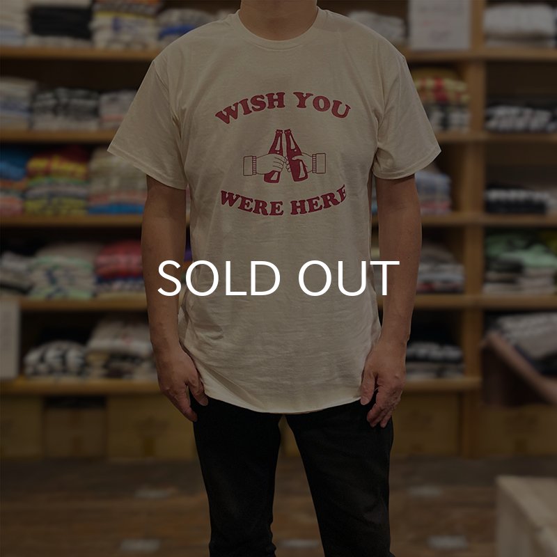 画像4: WISH YOU WERE HERE Tシャツ (NATURAL/BORDEAUX) (4)