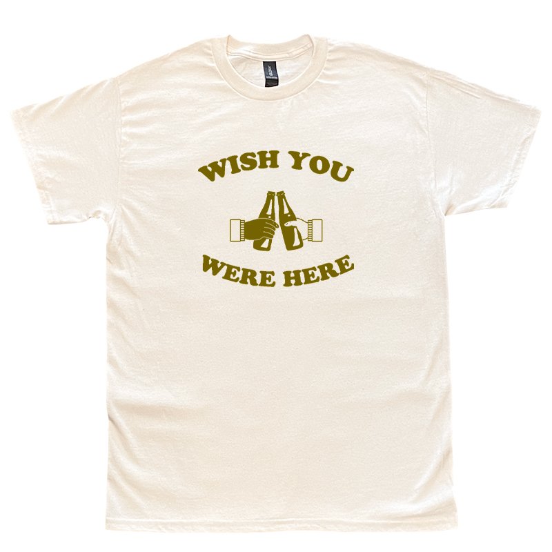 画像1: WISH YOU WERE HERE Tシャツ (NATURAL/OLIVE) (1)