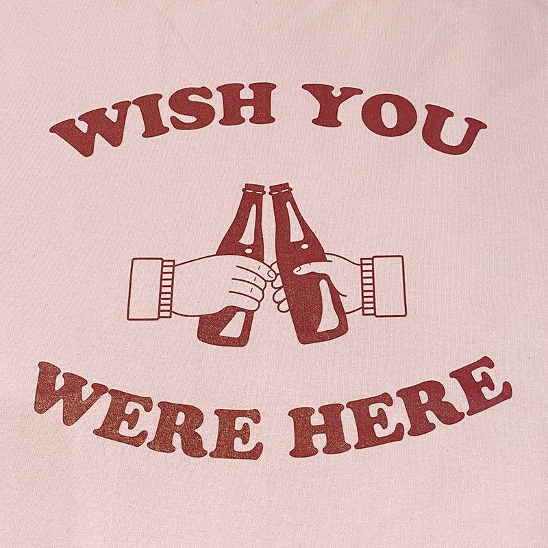画像2: WISH YOU WERE HERE Tシャツ (PINK/BORDEAUX) (2)
