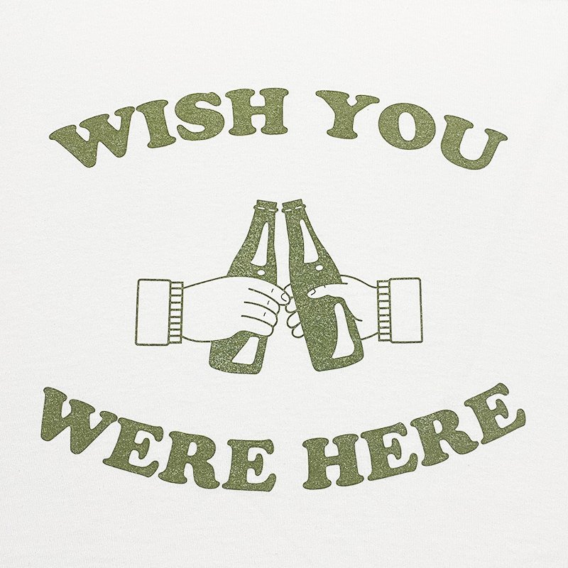 画像2: WISH YOU WERE HERE Tシャツ (WHITE/OLIVE) (2)