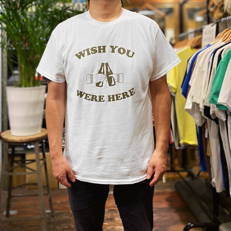 画像3: WISH YOU WERE HERE Tシャツ (WHITE/OLIVE) (3)
