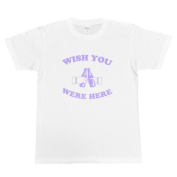 画像1: WISH YOU WERE HERE Tシャツ (WHITE/LAVENDER) (1)