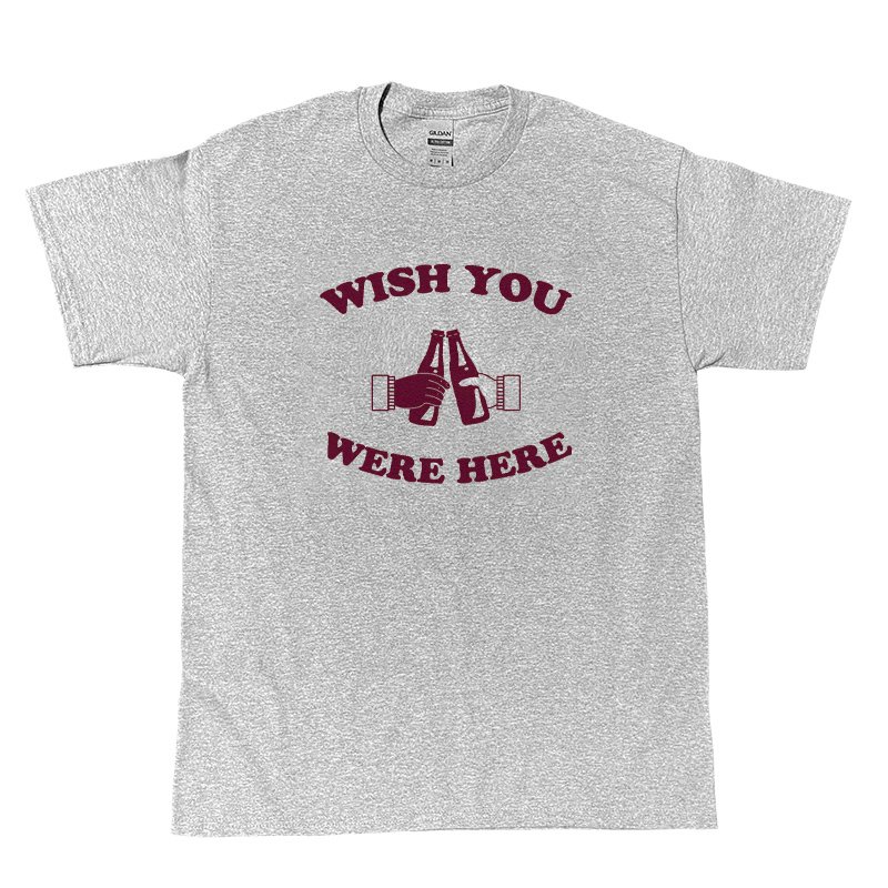 画像1: WISH YOU WERE HERE Tシャツ (HEATHER GREY/BORDEAUX) (1)