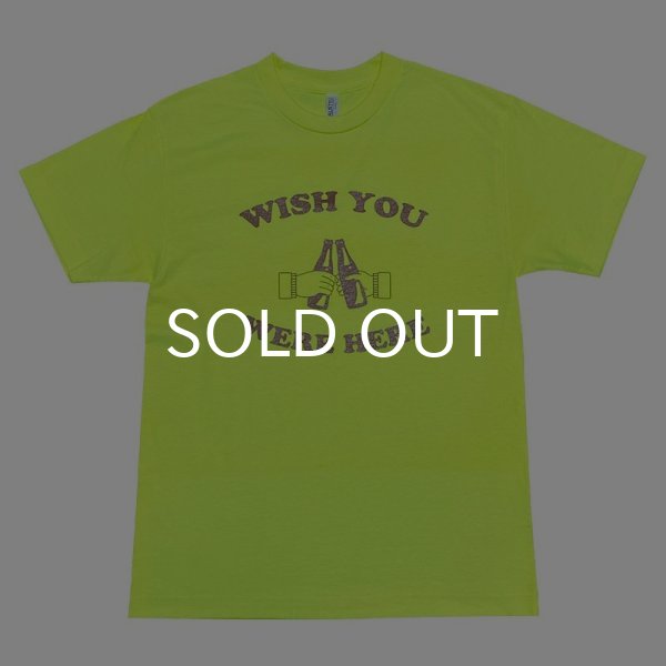 画像1: WISH YOU WERE HERE Tシャツ (SAFETY GREEN/BROWN) (1)