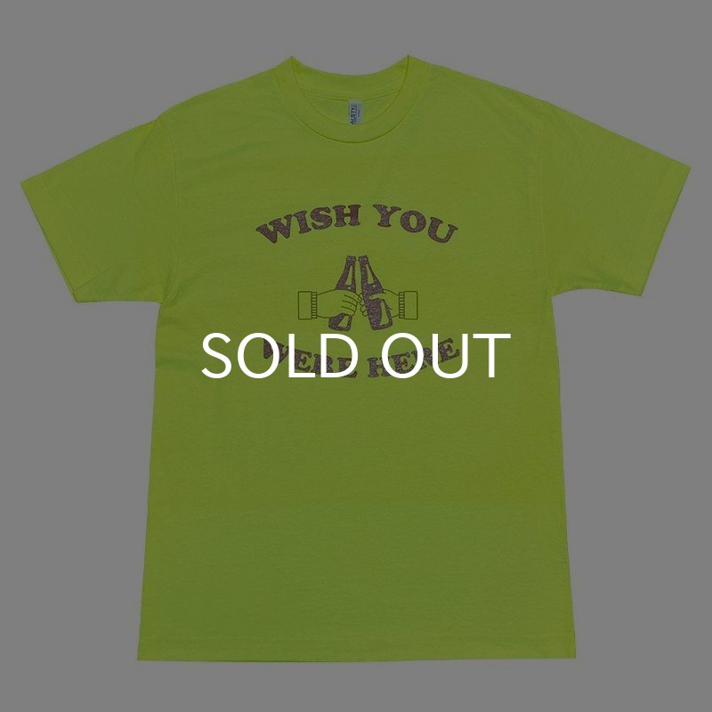 画像1: WISH YOU WERE HERE Tシャツ (SAFETY GREEN/BROWN) (1)