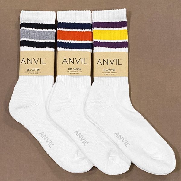 画像1: ANVIL / USA COTTON CREW SOCKS (1)