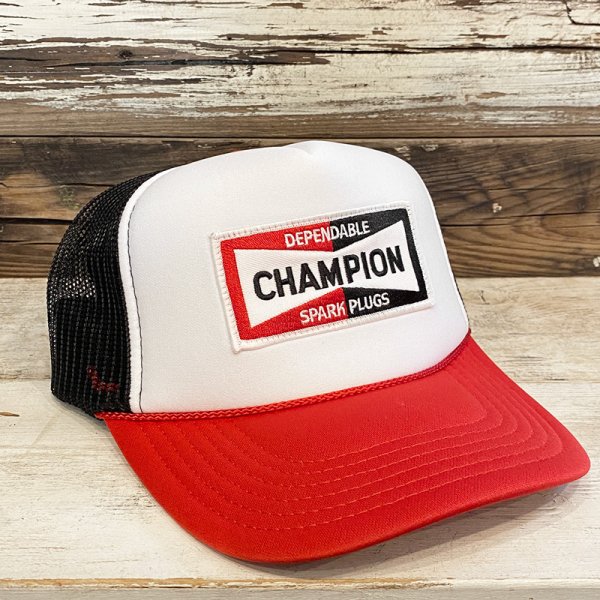 画像1: CHAMPION SPARK PLUG TRUCKER CAP (WHITE/BLACK/RED) (1)