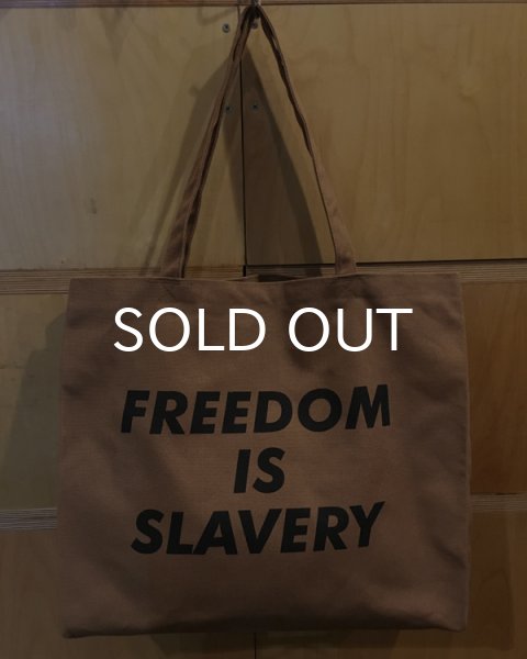 画像1: FREEDOM IS SLAVERY トートバッグ (BROWN) (1)