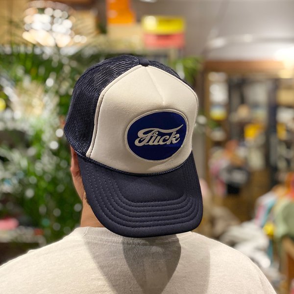 画像1: FUCK TRUCKER CAP (WHITE/NAVY) (1)
