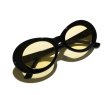 画像3: KURT COBAIN STYLE OVAL SUNGLASS / カート・コバーン オーバル・サングラス (BLACK/YELLOW) (3)