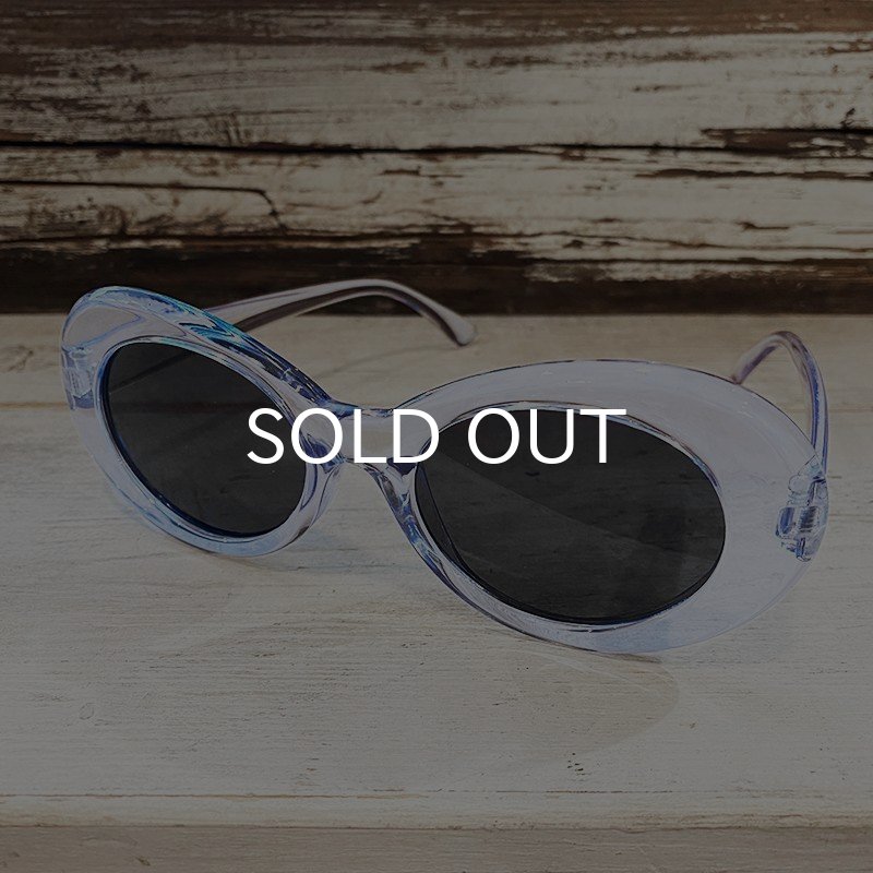 画像1: KURT COBAIN STYLE OVAL SUNGLASS / カート・コバーン オーバル・サングラス (CLEAR BLUE) (1)