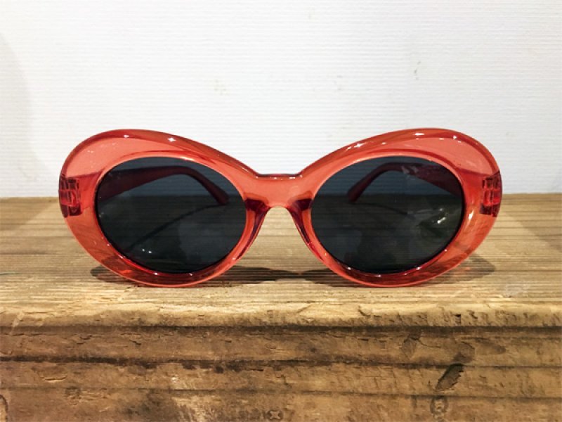 画像6: KURT COBAIN STYLE OVAL SUNGLASS / カート・コバーン オーバル・サングラス (CLEAR RED) (6)