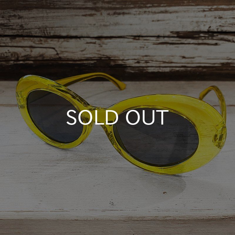 画像1: KURT COBAIN STYLE OVAL SUNGLASS / カート・コバーン オーバル・サングラス (CLEAR YELLOW) (1)