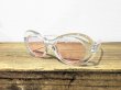 画像1: KURT COBAIN STYLE OVAL SUNGLASS / グリッター・サングラス (CLEAR/PINK) (1)