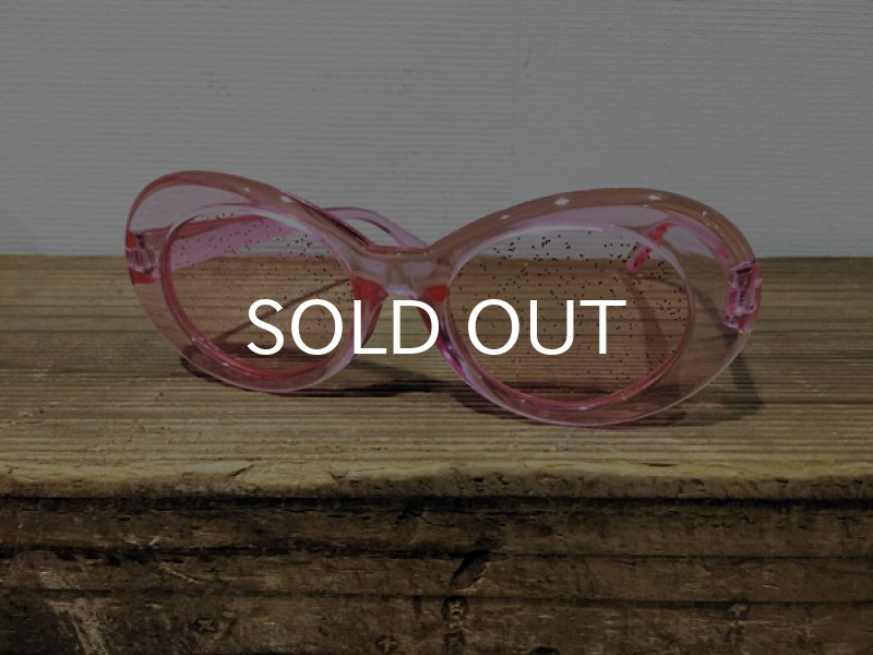 画像1: KURT COBAIN STYLE OVAL SUNGLASS / グリッター・サングラス (PINK) (1)