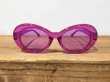 画像2: KURT COBAIN STYLE OVAL SUNGLASS / グリッター・サングラス (PURPLE) (2)