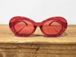 画像2: KURT COBAIN STYLE OVAL SUNGLASS / グリッター・サングラス (RED) (2)