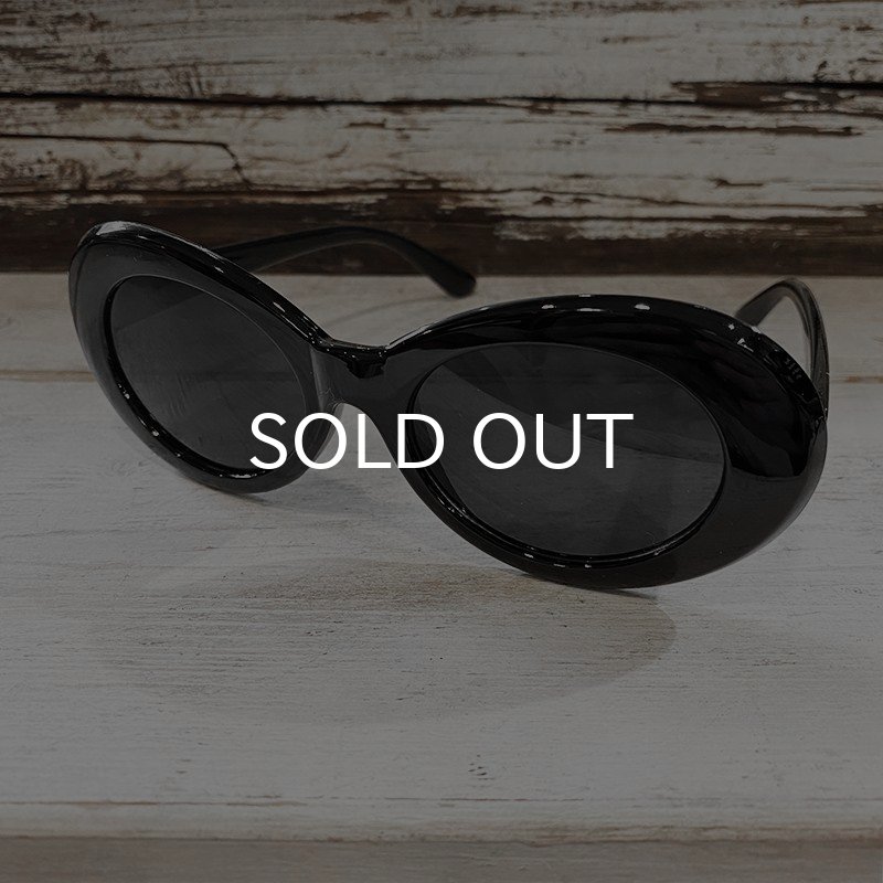 画像1: KURT COBAIN STYLE OVAL SUNGLASS / カート・コバーン オーバル・サングラス (BLACK) (1)