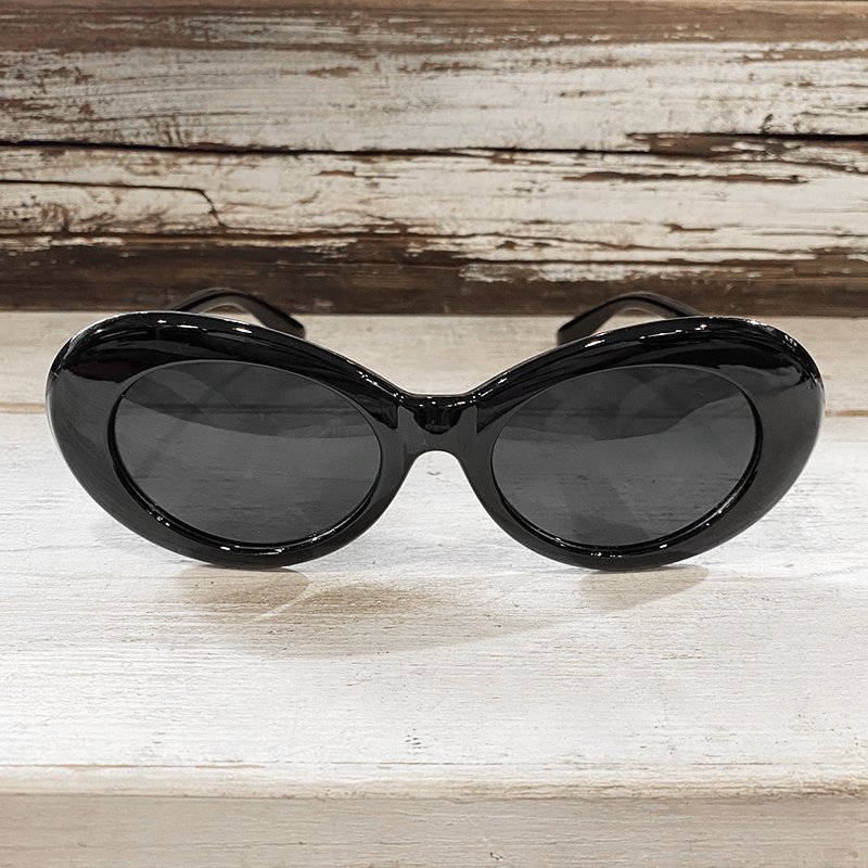 画像2: 【SALE】KURT COBAIN STYLE OVAL SUNGLASS / カート・コバーン オーバル・サングラス (BLACK) (2)