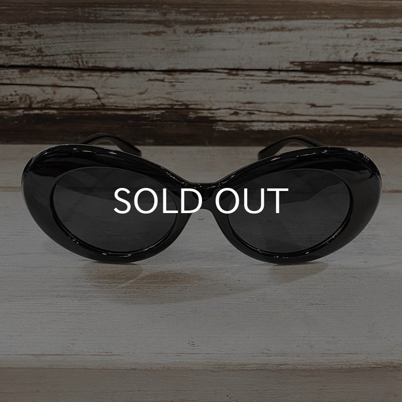 画像2: KURT COBAIN STYLE OVAL SUNGLASS / カート・コバーン オーバル・サングラス (BLACK) (2)
