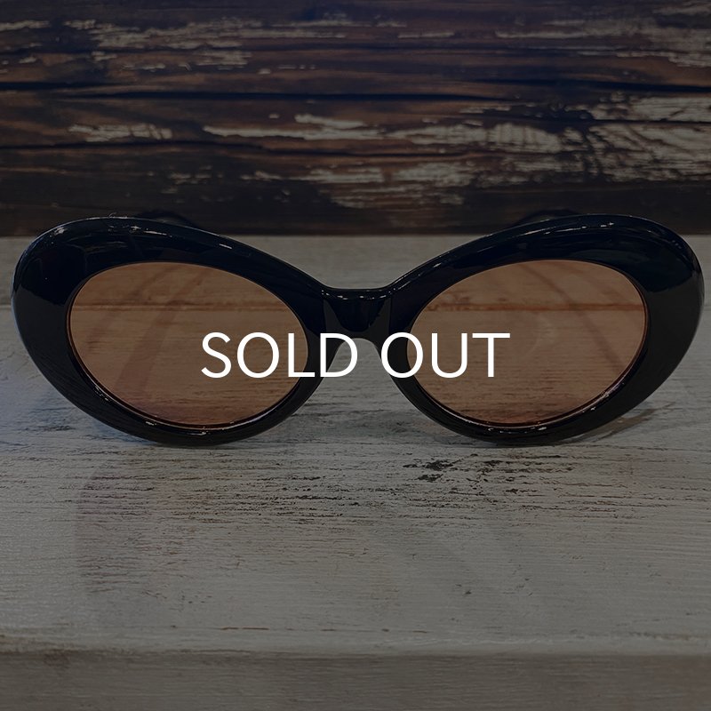 画像2: KURT COBAIN STYLE OVAL SUNGLASS / カート・コバーン オーバル・サングラス (BLACK/ORANGE) (2)