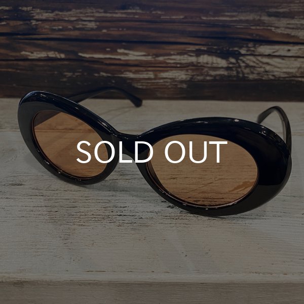 画像1: KURT COBAIN STYLE OVAL SUNGLASS / カート・コバーン オーバル・サングラス (BLACK/ORANGE) (1)