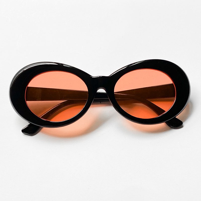 画像4: KURT COBAIN STYLE OVAL SUNGLASS / カート・コバーン オーバル・サングラス (BLACK/RED) (4)