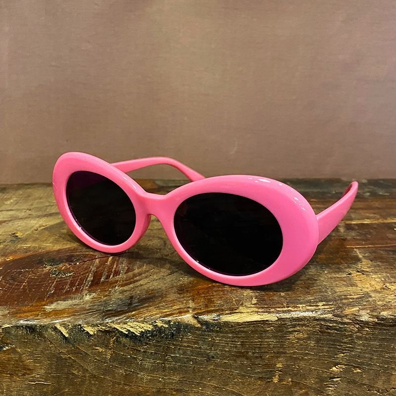画像1: KURT COBAIN STYLE OVAL SUNGLASS / カート・コバーン オーバル・サングラス (PINK) (1)