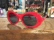 画像3: KURT COBAIN STYLE OVAL SUNGLASS / カート・コバーン オーバル・サングラス (RED) (3)