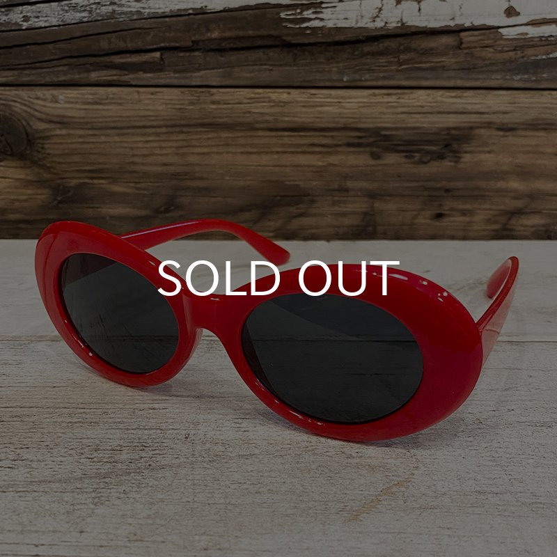 画像1: 【SALE】KURT COBAIN STYLE OVAL SUNGLASS / カート・コバーン オーバル・サングラス (RED) (1)