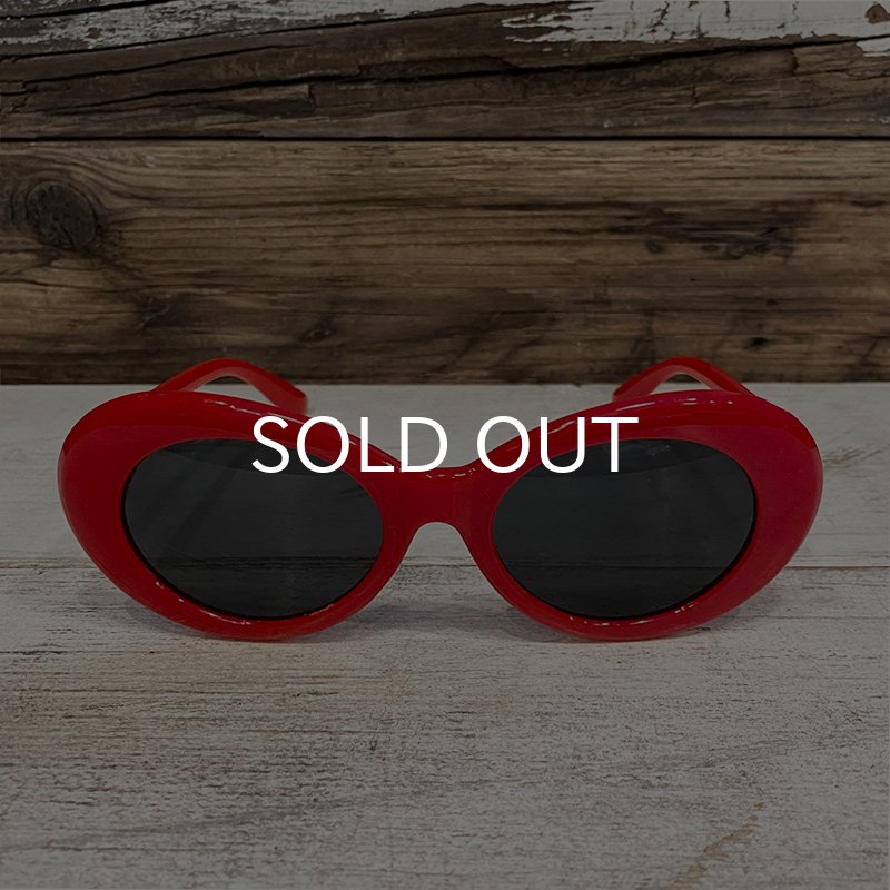 画像2: 【SALE】KURT COBAIN STYLE OVAL SUNGLASS / カート・コバーン オーバル・サングラス (RED) (2)