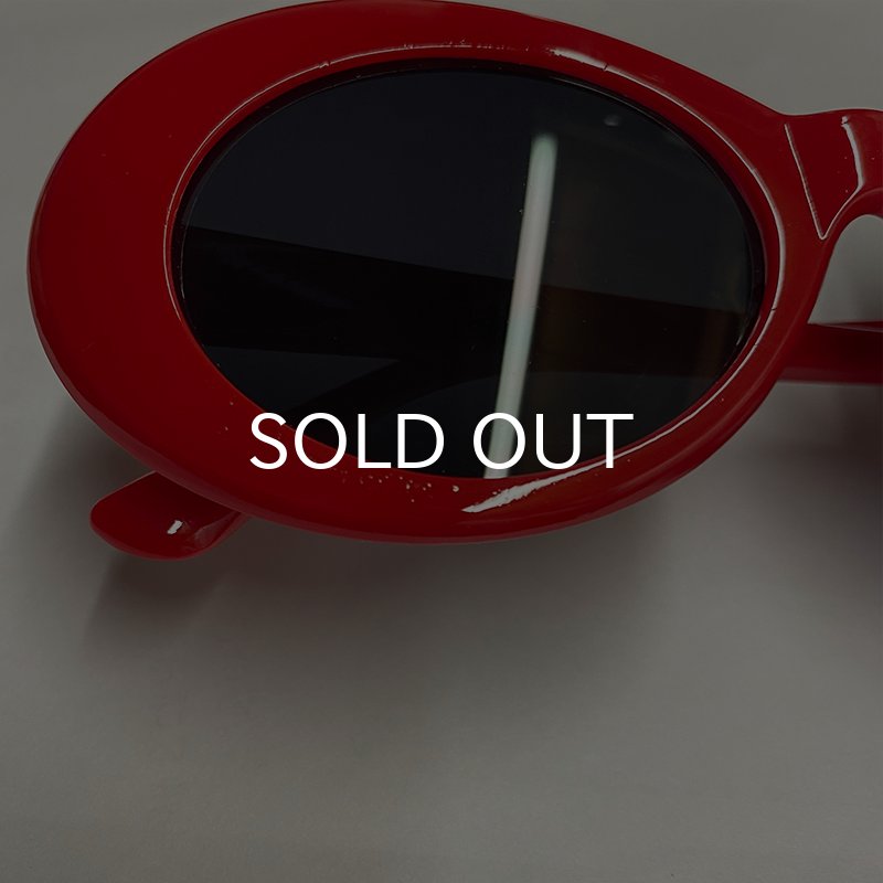 画像5: 【SALE】KURT COBAIN STYLE OVAL SUNGLASS / カート・コバーン オーバル・サングラス (RED) (5)