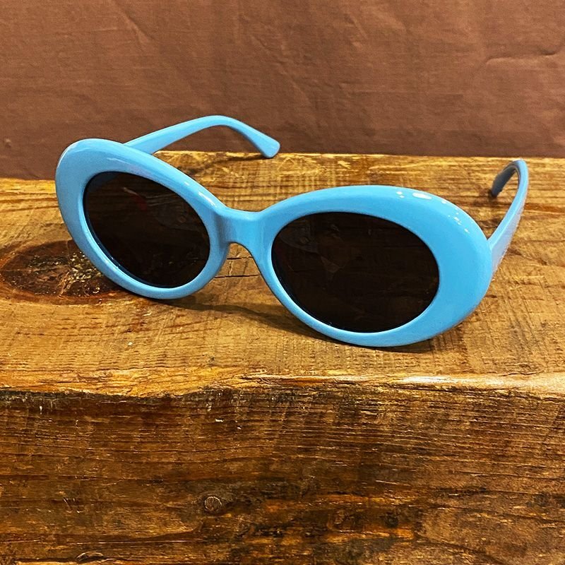 画像1: 【SALE】KURT COBAIN STYLE OVAL SUNGLASS / カート・コバーン オーバル・サングラス (SKY BLUE) (1)