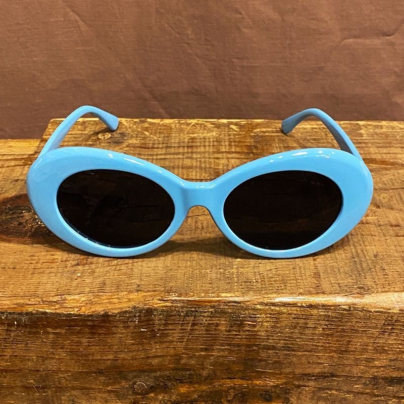 画像2: 【SALE】KURT COBAIN STYLE OVAL SUNGLASS / カート・コバーン オーバル・サングラス (SKY BLUE) (2)