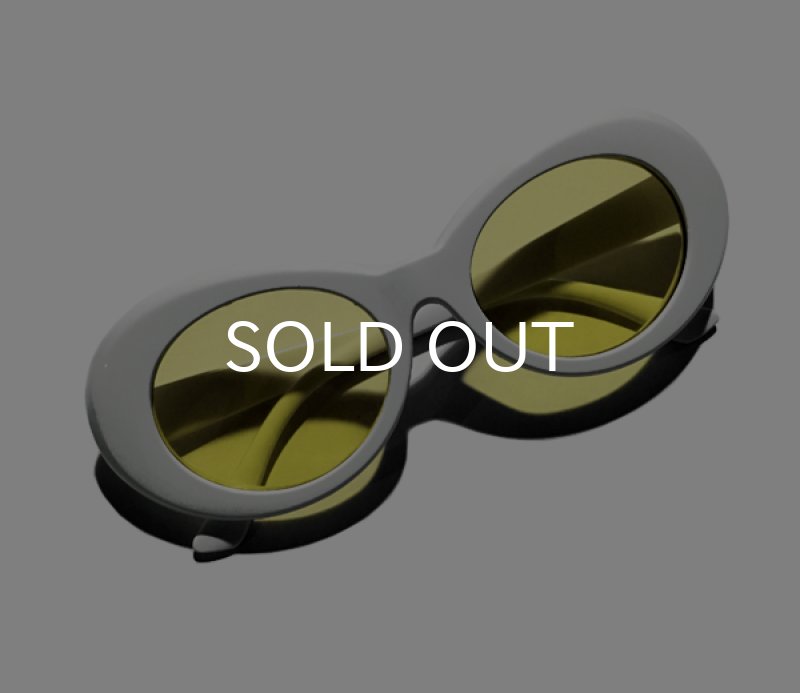 画像3: KURT COBAIN STYLE OVAL SUNGLASS / カート・コバーン オーバル・サングラス (WHITE/YELLOW) (3)