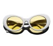 画像4: KURT COBAIN STYLE OVAL SUNGLASS / カート・コバーン オーバル・サングラス (WHITE/YELLOW) (4)