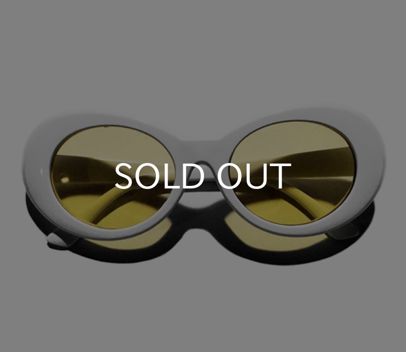 画像4: KURT COBAIN STYLE OVAL SUNGLASS / カート・コバーン オーバル・サングラス (WHITE/YELLOW) (4)