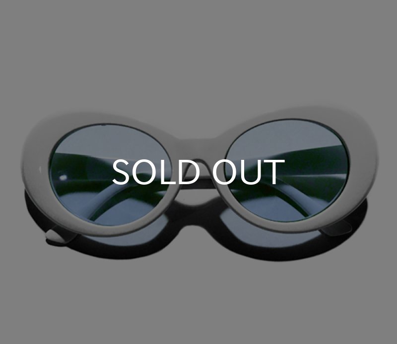 画像4: KURT COBAIN STYLE OVAL SUNGLASS / カート・コバーン オーバル・サングラス (WHITE/LIGHT BLUE) (4)