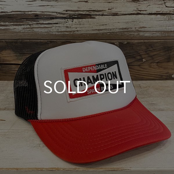 画像1: CHAMPION SPARK PLUG TRUCKER CAP (WHITE/BLACK/RED) (1)