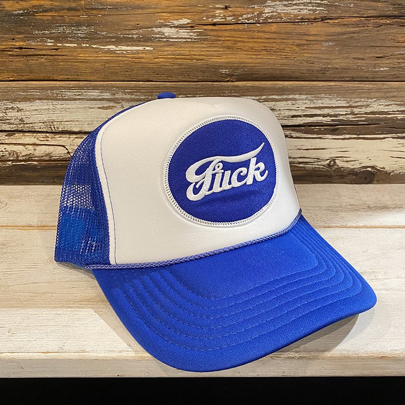 画像1: FUCK TRUCKER CAP (WHITE/BLUE) (1)