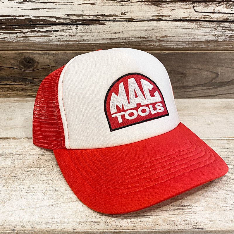 画像1: 【NICE PRICE】MACTOOLS PATCH TRUCKER CAP (WHITE/RED) (1)