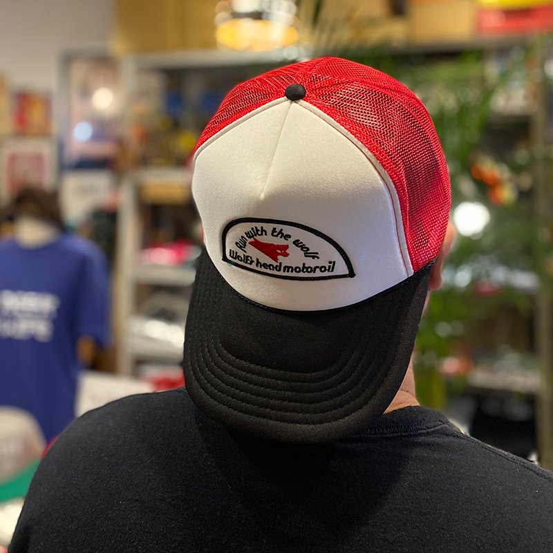 画像5: WOLF'S HEAD TRUCKER CAP (WHITE/BLACK/RED) (5)