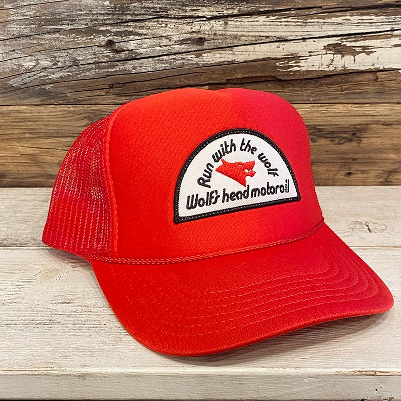 画像1: WOLF'S HEAD TRUCKER CAP (RED) (1)