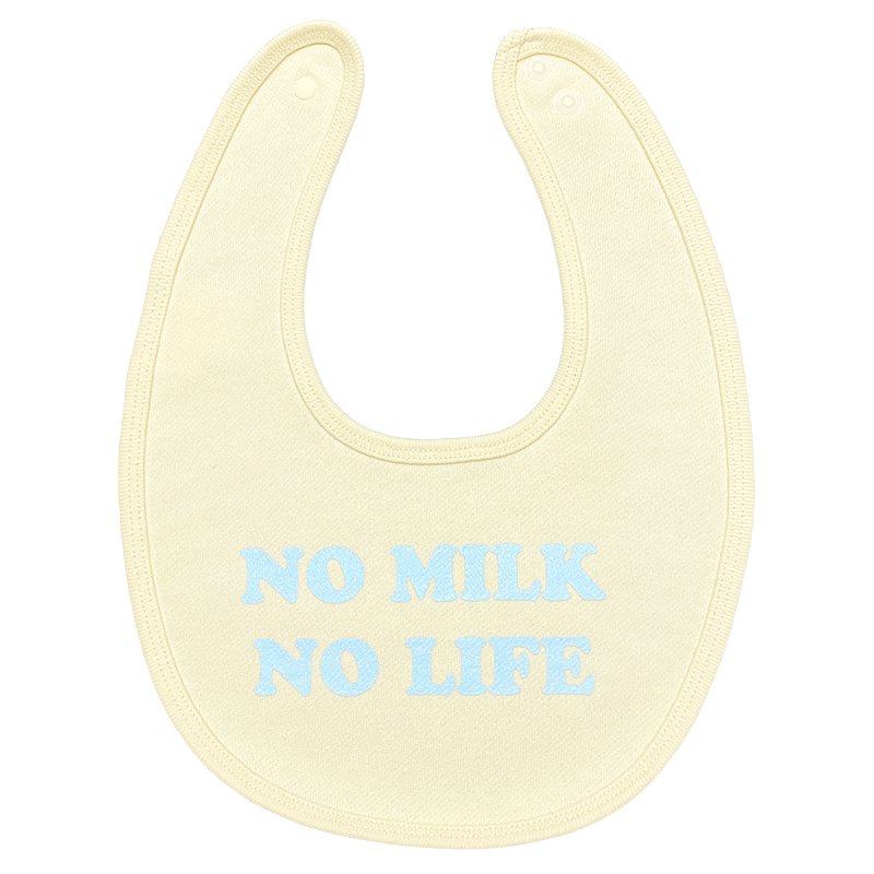 画像1: NO MILK NO LIFE ベビースタイ・ビブ  (NATURAL/PASTEL BLUE) (1)