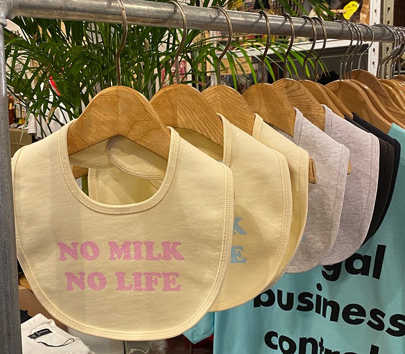 画像3: NO MILK NO LIFE ベビースタイ・ビブ  (NATURAL/PASTEL PINK) (3)