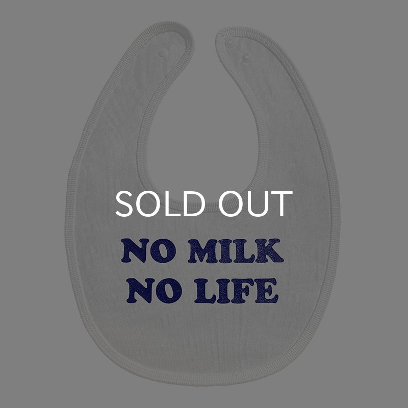 画像1: NO MILK NO LIFE ベビースタイ・ビブ  (WHITE/NAVY) (1)