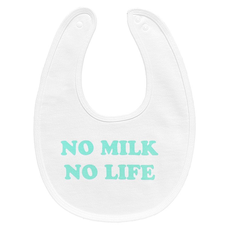 画像1: NO MILK NO LIFE ベビースタイ・ビブ  (WHITE/MINT) (1)