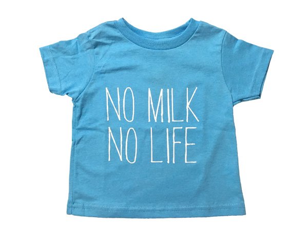 画像1: NO MILK NO LIFE キッズTシャツ / (AQUA) (1)